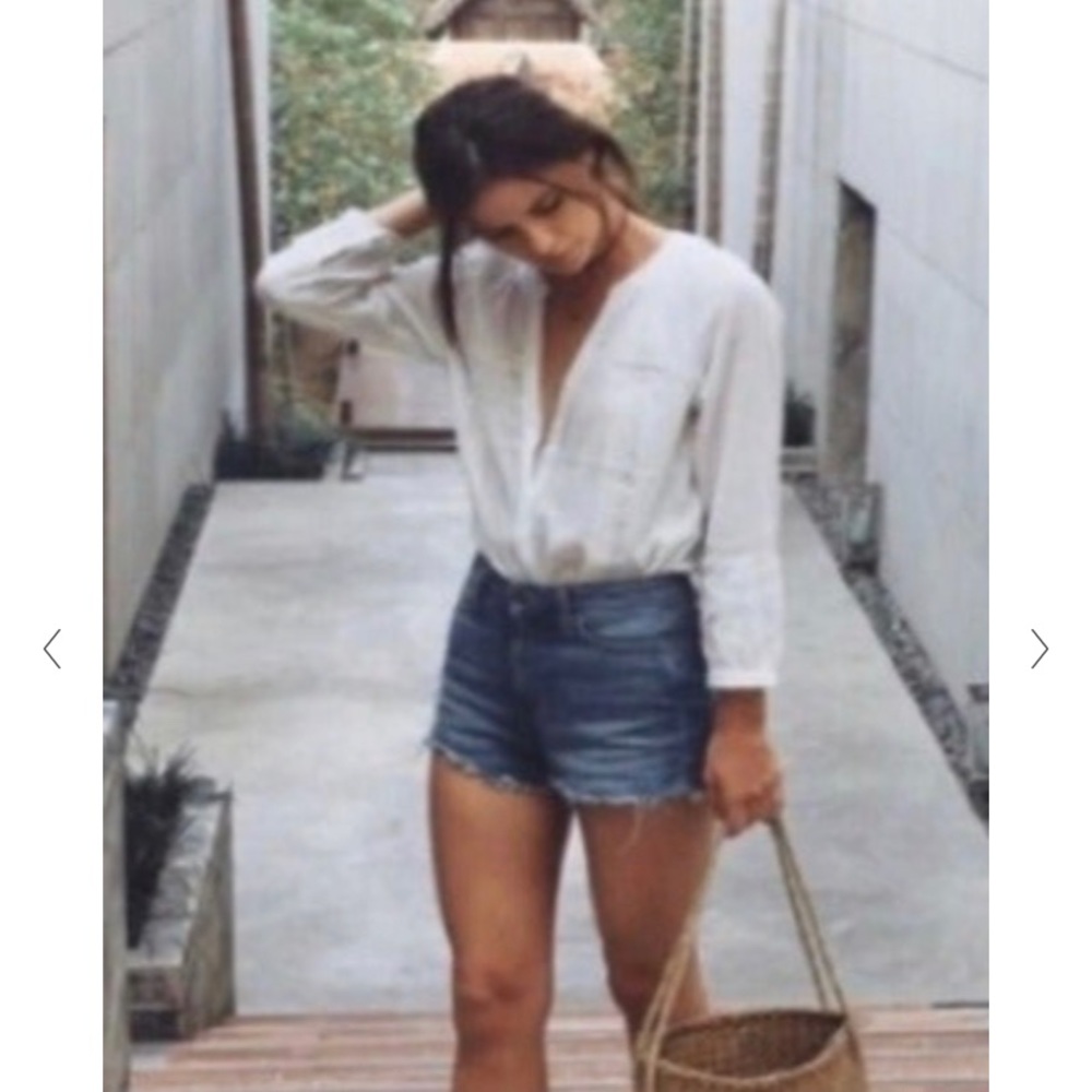 EUC Paige Darren deconstructed denim shorts size 25